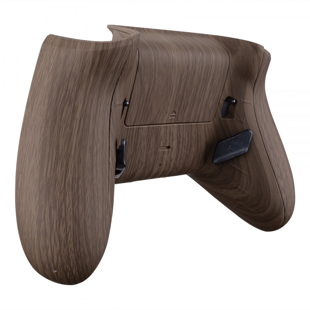 eXtremeRate Retail Wood Grain Lofty Remappable Remap & Trigger Stop Kit, Redesigned Back Shell & Side Rails & Back Buttons & Trigger Lock for Xbox One S X Controller 1708 - X1RM008