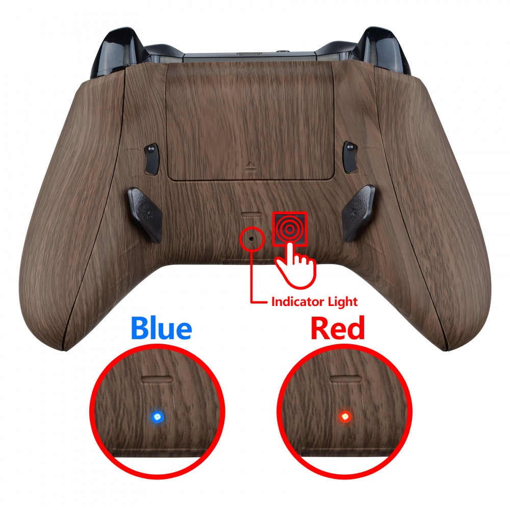 eXtremeRate Retail Wood Grain Lofty Remappable Remap & Trigger Stop Kit, Redesigned Back Shell & Side Rails & Back Buttons & Trigger Lock for Xbox One S X Controller 1708 - X1RM008