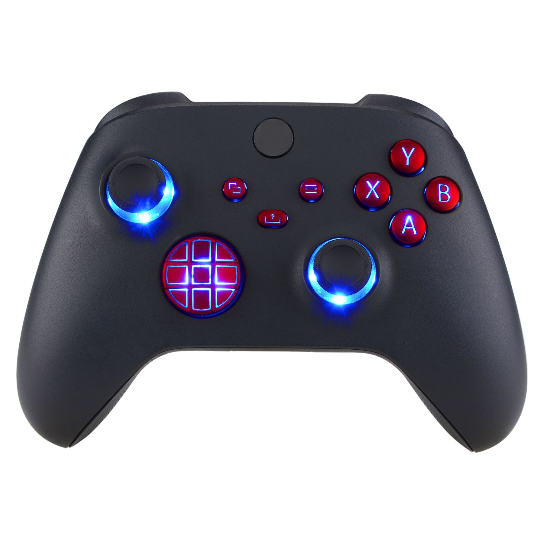 eXtremeRate Retail Multi-Colors Luminated Dpad Thumbsticks Start Back Sync ABXY Buttons for Xbox Series X/S Controller, Scarlet Red Buttons DTF LED Kit for Xbox Core Controller - X3LED05