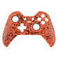 eXtremeRate Retail Textured Orange Faceplate Cover Front  Shell Case Comfortable Non-slip Replacement Kit for Xbox One Elite Controller Model 1698 with Thumbstick Accent Rings -XOEP012
