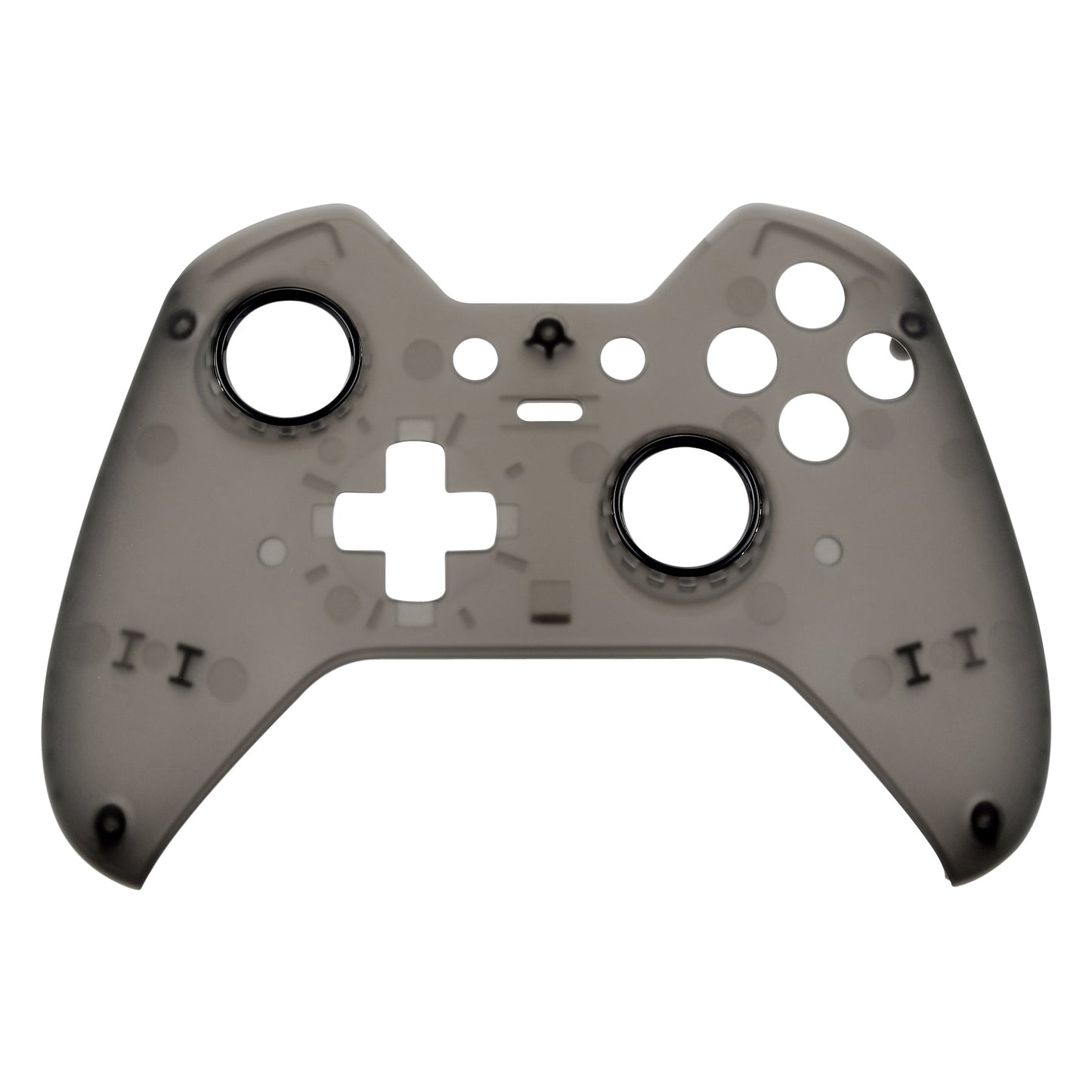 eXtremeRate Retail Soft Touch Clear Black Replacement Faceplate Front Housing Shell with Thumbstick Accent Rings for Xbox One Elite Remote Controller Model 1698 - Controller NOT Included - XOEP017X