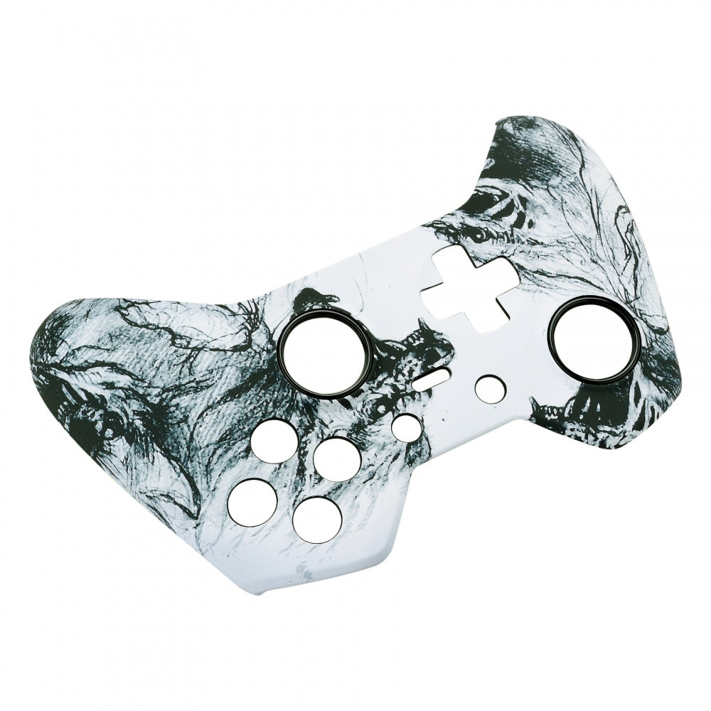 eXtremeRate Retail Soft Touch Grip Wolf Soul Front Housing Shell Faceplate for Xbox One Elite Controller Model 1698 with Thumbstick Accent Rings - XOET014