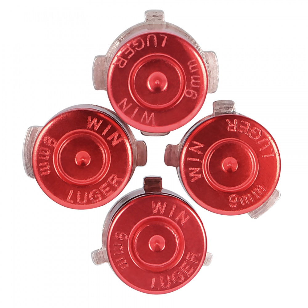 eXtremeRate Retail Metal Aluminum Red Bullet ABXY Custom Buttons Parts for Xbox One Controller - XOJ2008