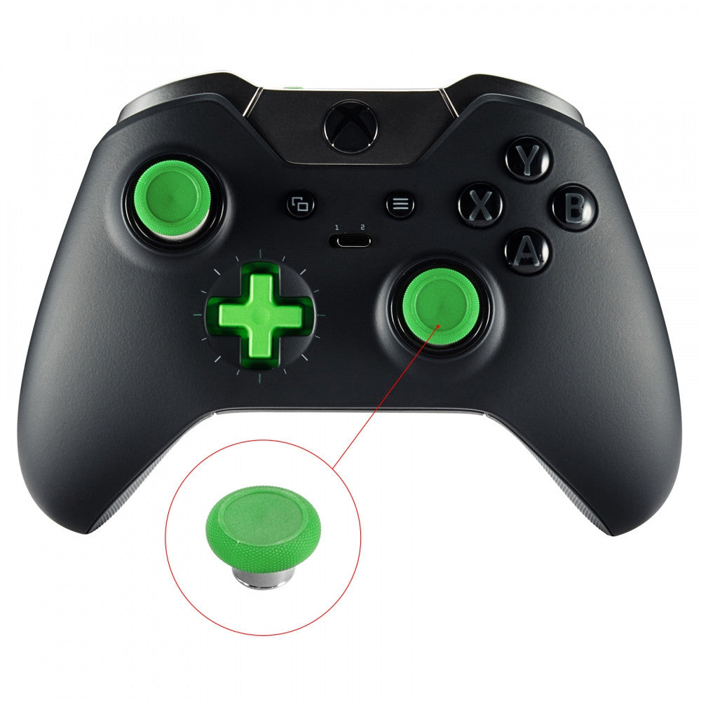 eXtremeRate Retail Green Metal Magnetic Thumbsticks with Carry Case for Xbox One Elite PS 4 Slim-XOJ2021