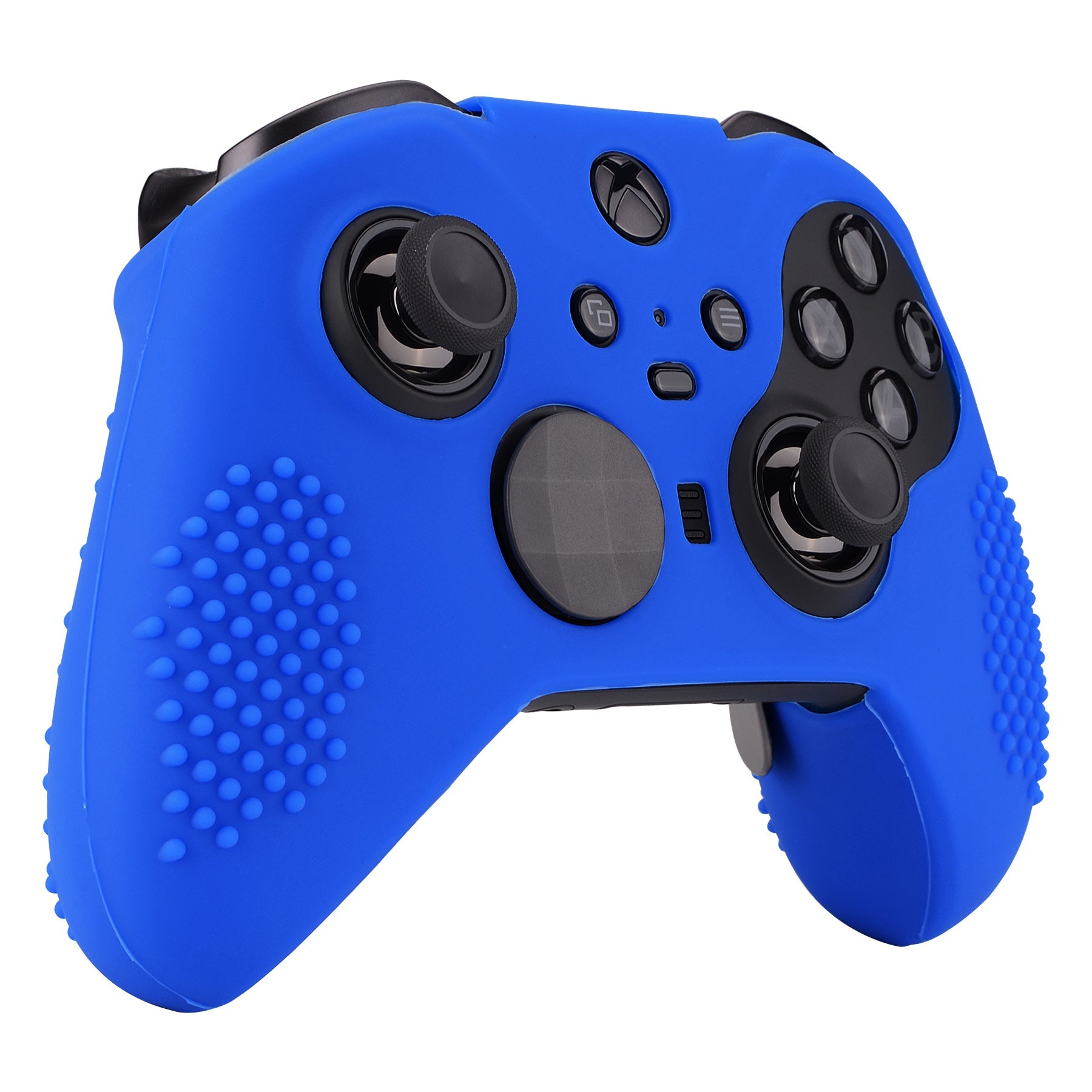 eXtremeRate Retail Blue Soft Anti-Slip Silicone Cover Skins, Controller Protective Case for New Xbox One Elite Series 2 with Thumb Grips Analog Caps -XBOWP0047GC