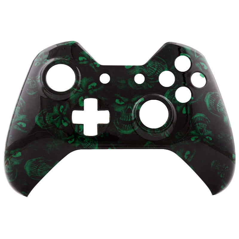 eXtremeRate Retail Green Death Face Plate Front Shell Custom Kits for Xbox One Controller - XOSF022