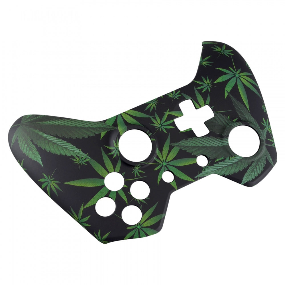 eXtremeRate Retail Green Weeds Soft Touch Grip Front Shell Cover for Xbox One Remote Controller - XOT053