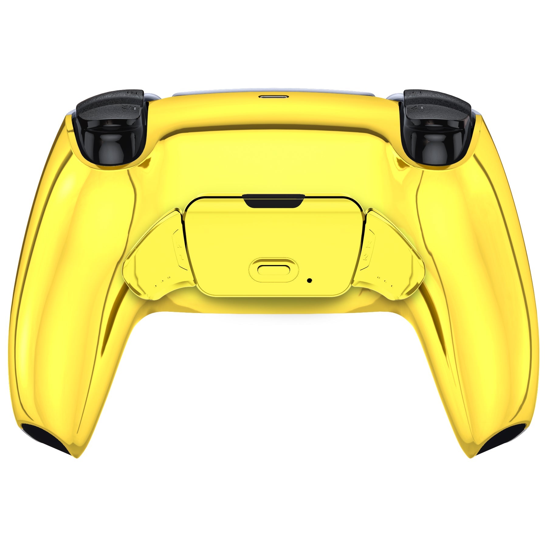 eXtremeRate Retail Chrome Gold Back Paddles Remappable Rise Remap Kit with Upgrade Board & Redesigned Back Shell & Back Buttons Attachment for PS5 Controller BDM-010 &BDM-020 - XPFD4001G2