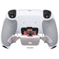 eXtremeRate Retail Silver Real Metal Buttons (RMB) Version RISE Remap Kit for PS5 Controller BDM-030 with Gray Rubberized Grip White Redesigned Back Shell, Upgraded Remappable Back Buttons Attachment for PS5 Controller - XPFJ7006G3