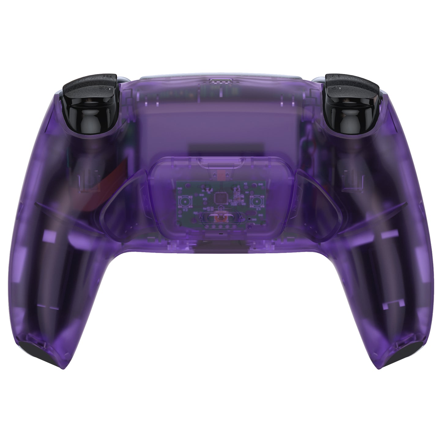 eXtremeRate Retail Clear Atomic Purple Back Paddles Remappable Rise Remap Kit with Upgrade Board & Redesigned Back Shell & Back Buttons Attachment for ps5 Controller BDM-010 & BDM-020 - XPFM5002G2