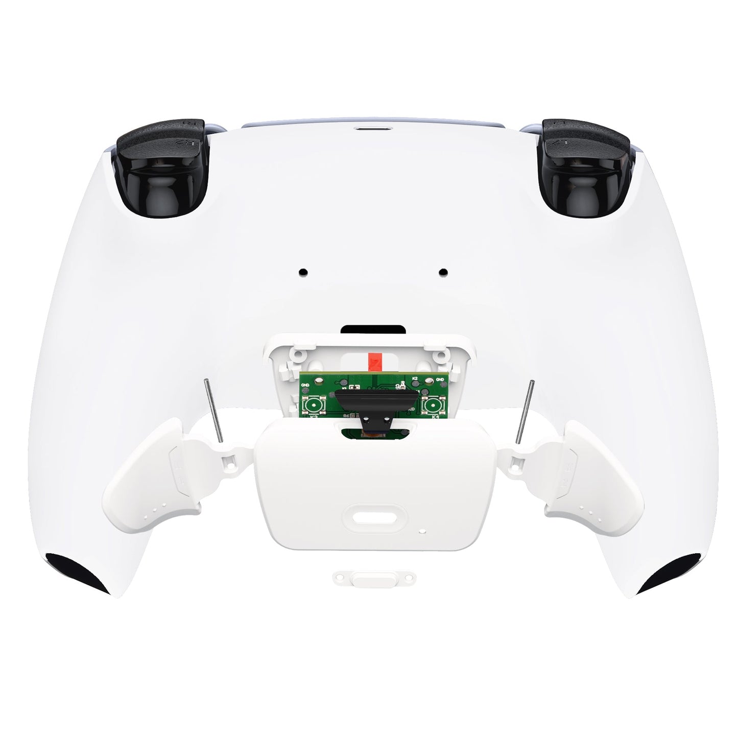 eXtremeRate Retail White Back Paddles Remappable Rise Remap Kit with Upgrade Board & Redesigned Back Shell & Back Buttons Attachment for ps5 Controller BDM-010 & BDM-020 - XPFP3008G2