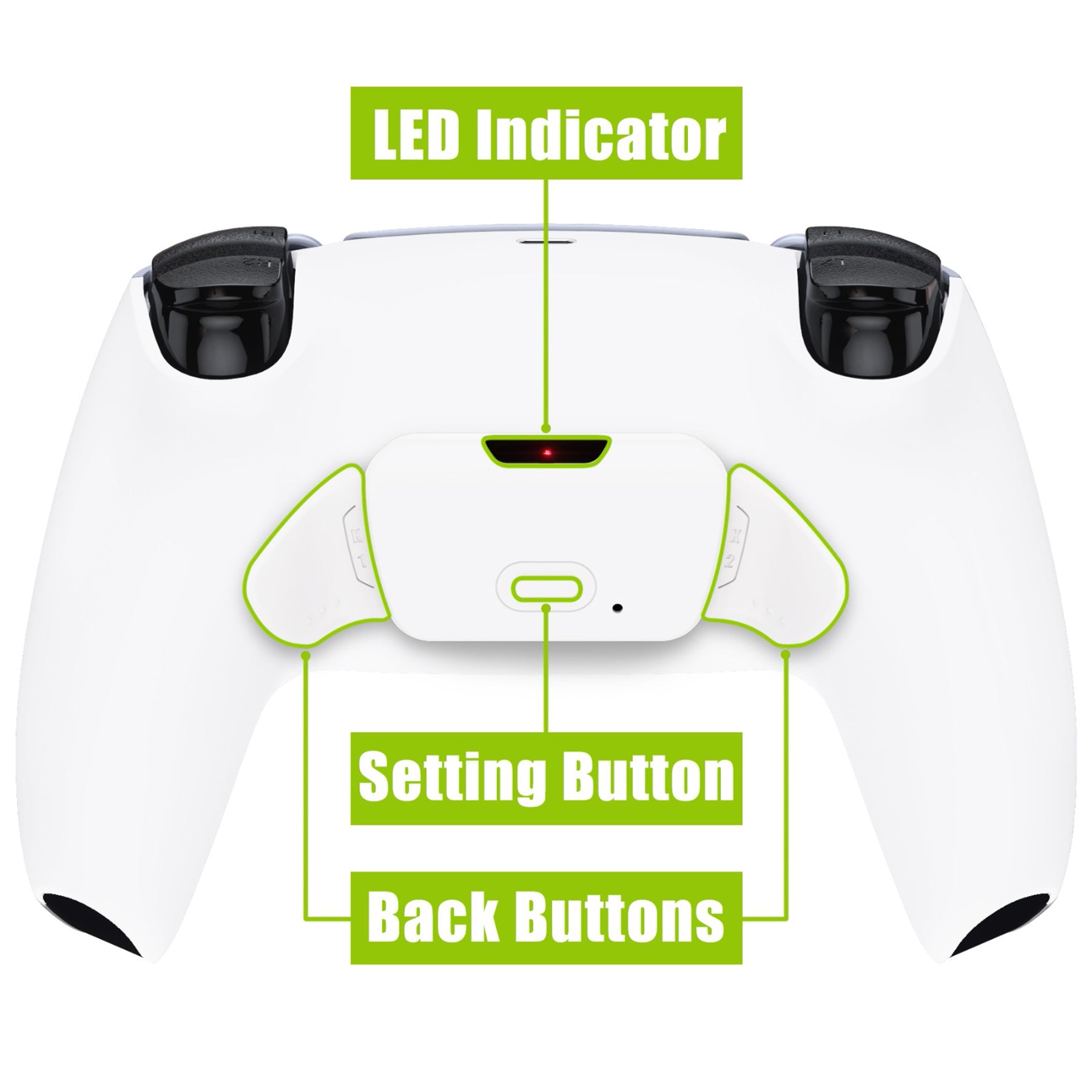 eXtremeRate White Back Paddles Remappable Rise Remap Kit for PS5 Controller  BDM-030 & BDM-040, Upgrade Board & Redesigned Back Shell & Back Buttons  Attachment for PS5 Controller - Controller NOT Included –