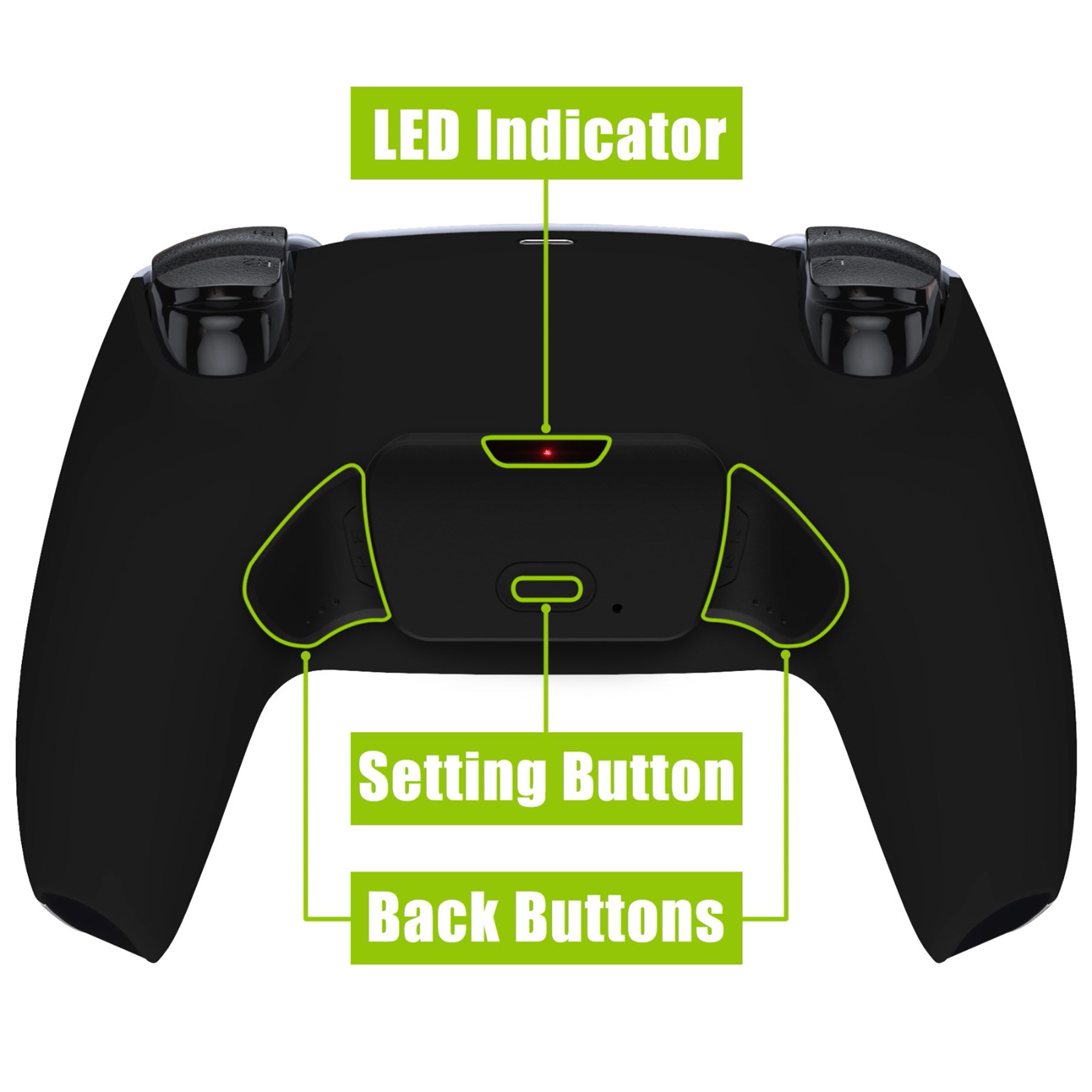 eXtremeRate Black Back Paddles Remappable Rise Remap Kit for PS5 