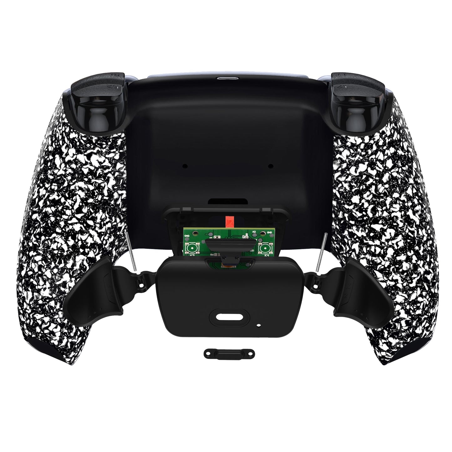eXtremeRate Retail Textured White Back Paddles Remappable Rise Remap Kit with Upgrade Board & Redesigned Back Shell & Back Buttons Attachment for ps5 Controller BDM-010 & BDM-020 - XPFP3041G2