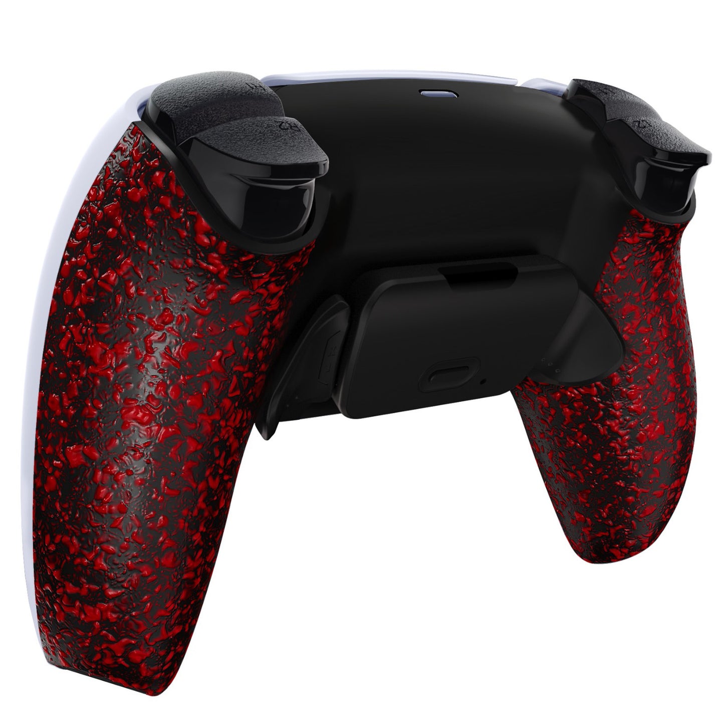 eXtremeRate Retail Textured Red Back Paddles Remappable RISE Remap Kit for PS5 Controller BDM-030, Upgrade Board & Redesigned Back Shell & Back Buttons Attachment for PS5 Controller - Controller NOT Included - XPFP3042G3