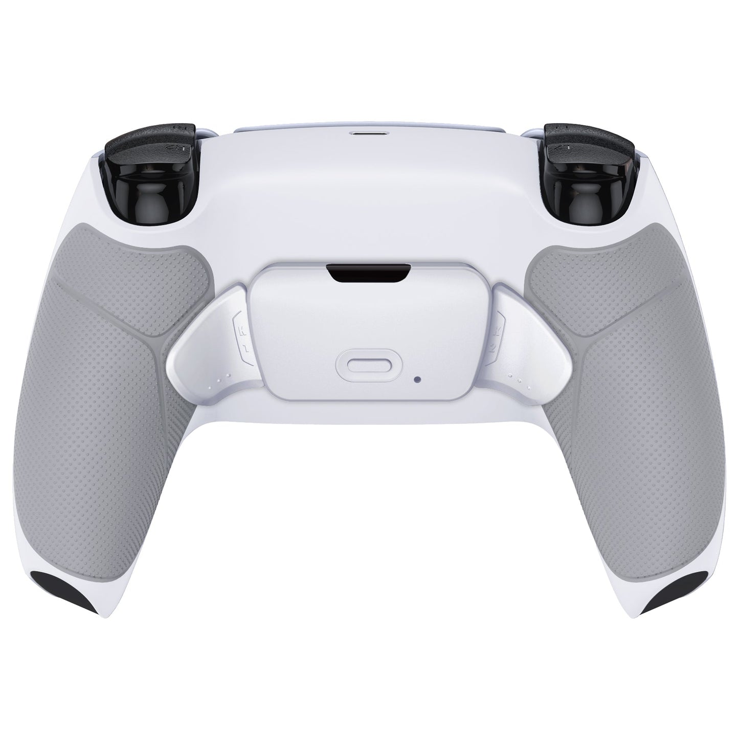 eXtremeRate Retail White Rubberized Grip Back Paddles Remappable Rise Remap Kit with Upgrade Board & Redesigned Back Shell & Back Buttons Attachment for PS5 Controller BDM-010 & BDM-020 - XPFU6002