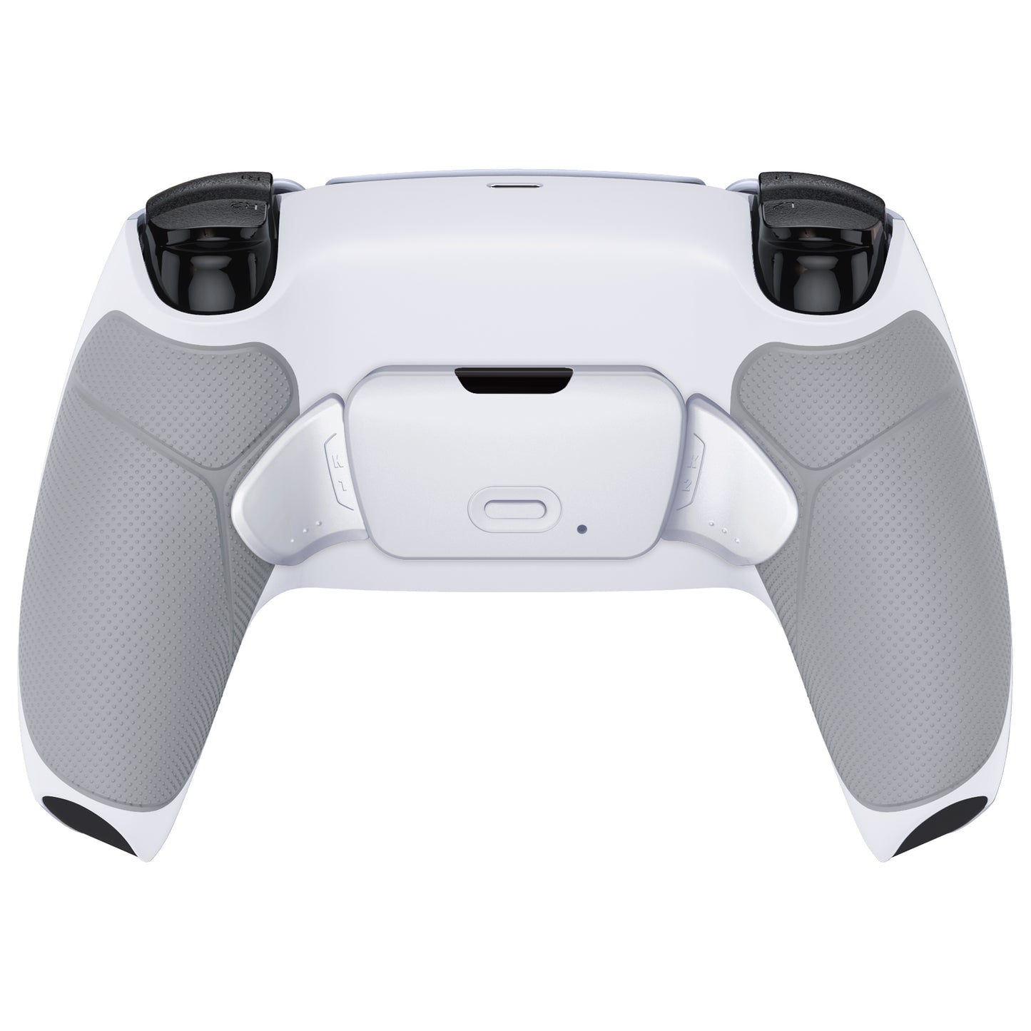 eXtremeRate Retail Gray Rubberized Grip Remappable RISE Remap Kit for PS5 Controller BDM-030, Upgrade Board & Redesigned White Back Shell & Back Buttons for PS5 Controller - Controller NOT Included - XPFU6002G3