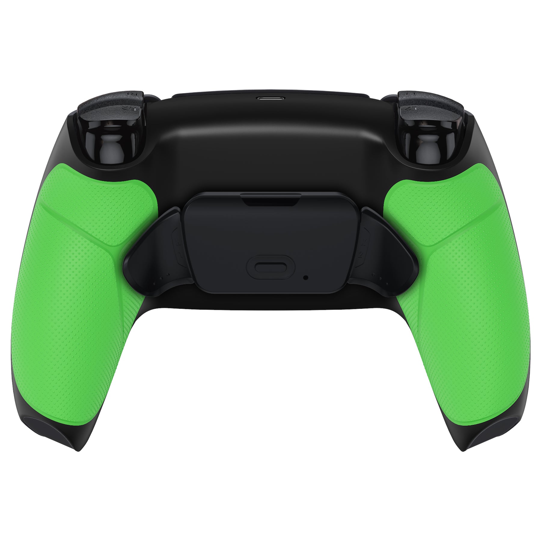 eXtremeRate Retail Green Rubberized Grip Back Paddles Remappable Rise Remap Kit with Upgrade Board & Redesigned Back Shell & Back Buttons Attachment for PS5 Controller BDM-010 & BDM-020 - XPFU6004