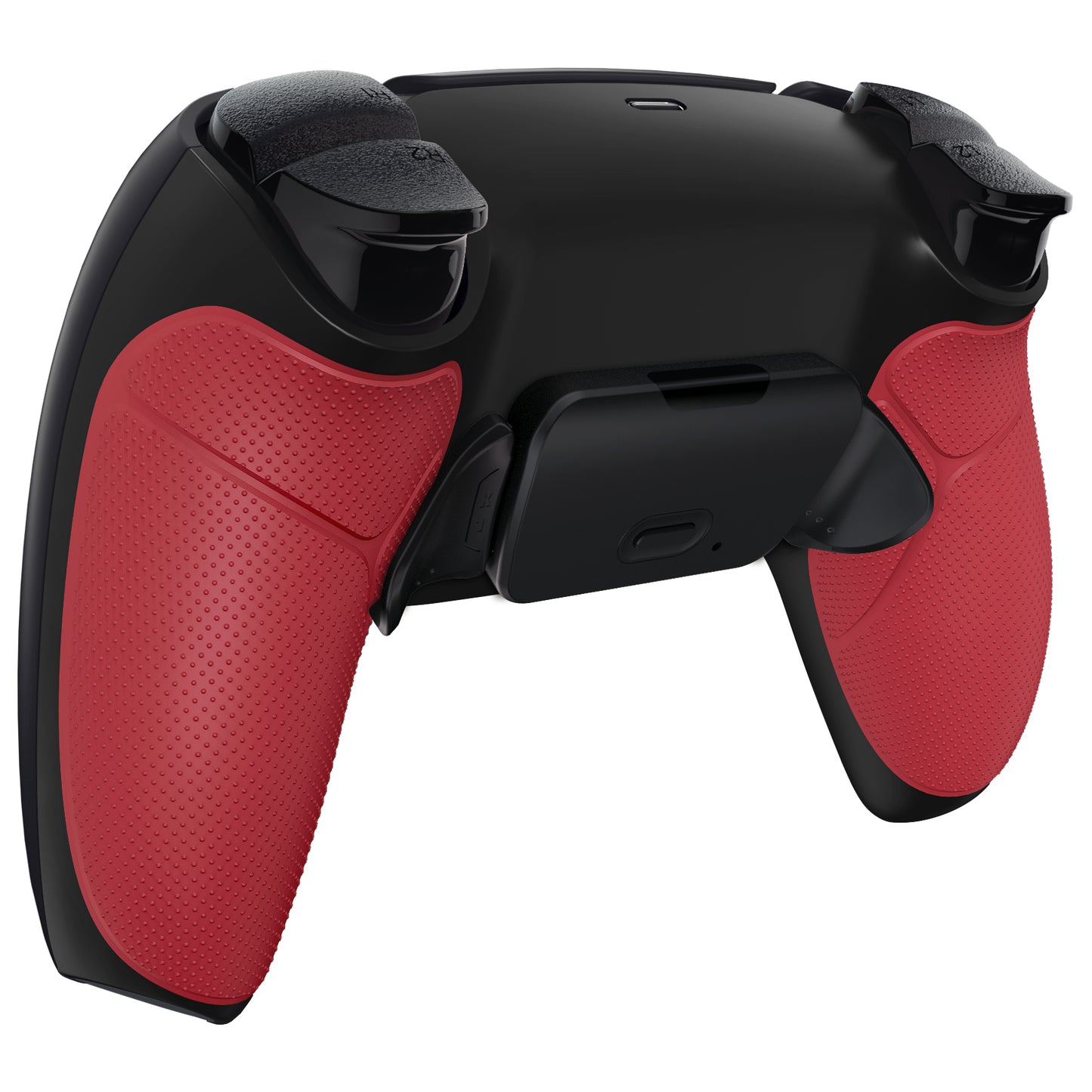 eXtremeRate Retail Red Rubberized Grip Back Paddles Remappable Rise Remap Kit with Upgrade Board & Redesigned Back Shell & Back Buttons Attachment for PS5 Controller BDM-010 & BDM-020 - XPFU6005