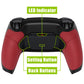 eXtremeRate Retail Red Rubberized Grip Back Paddles Remappable Rise Remap Kit with Upgrade Board & Redesigned Back Shell & Back Buttons Attachment for PS5 Controller BDM-010 & BDM-020 - XPFU6005