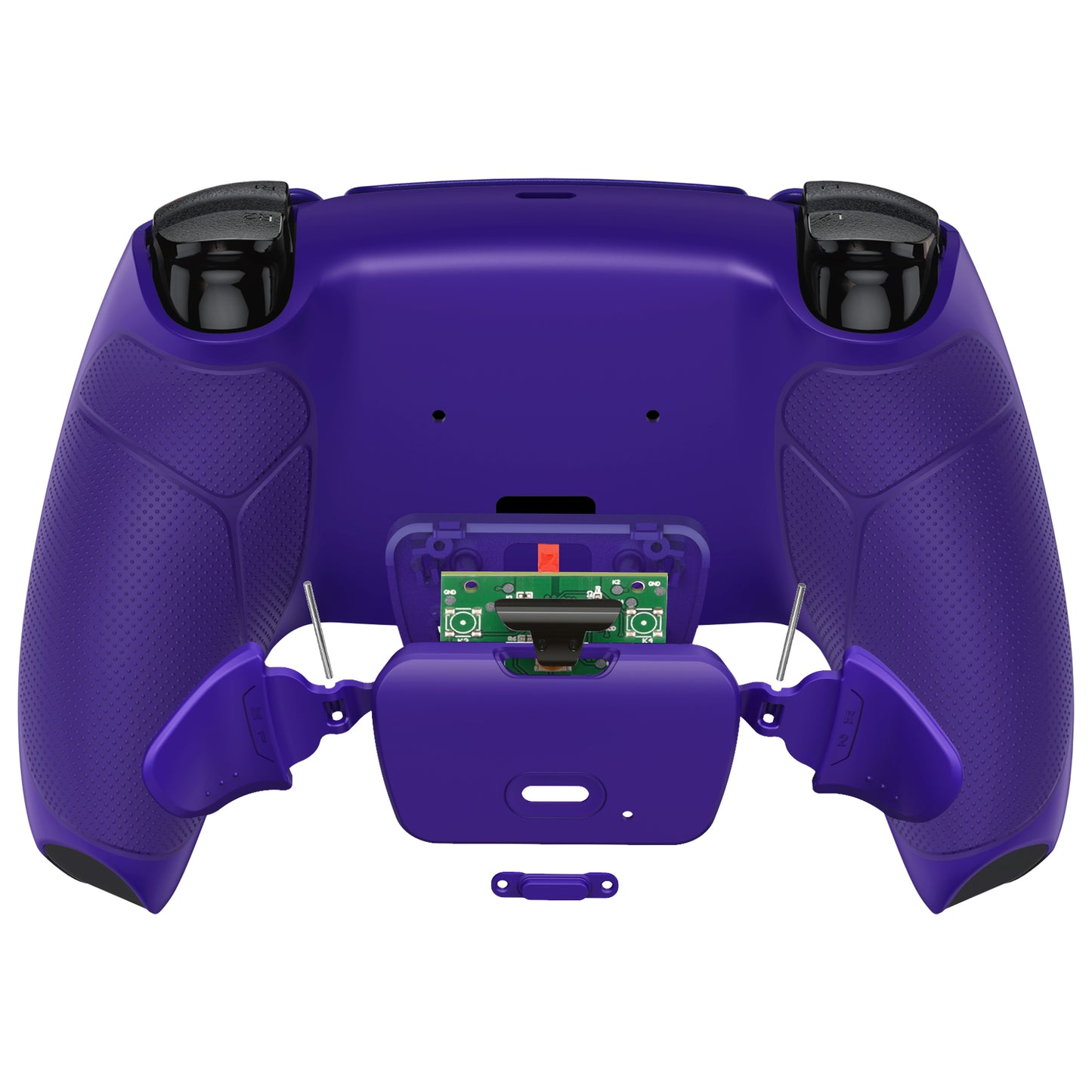 eXtremeRate Retail Galactic Purple Rubberized Grip  Back Paddles Remappable Rise Remap Kit with Upgrade Board & Redesigned Back Shell & Back Buttons Attachment for PS5 Controller BDM-010 & BDM-020 - XPFU6007