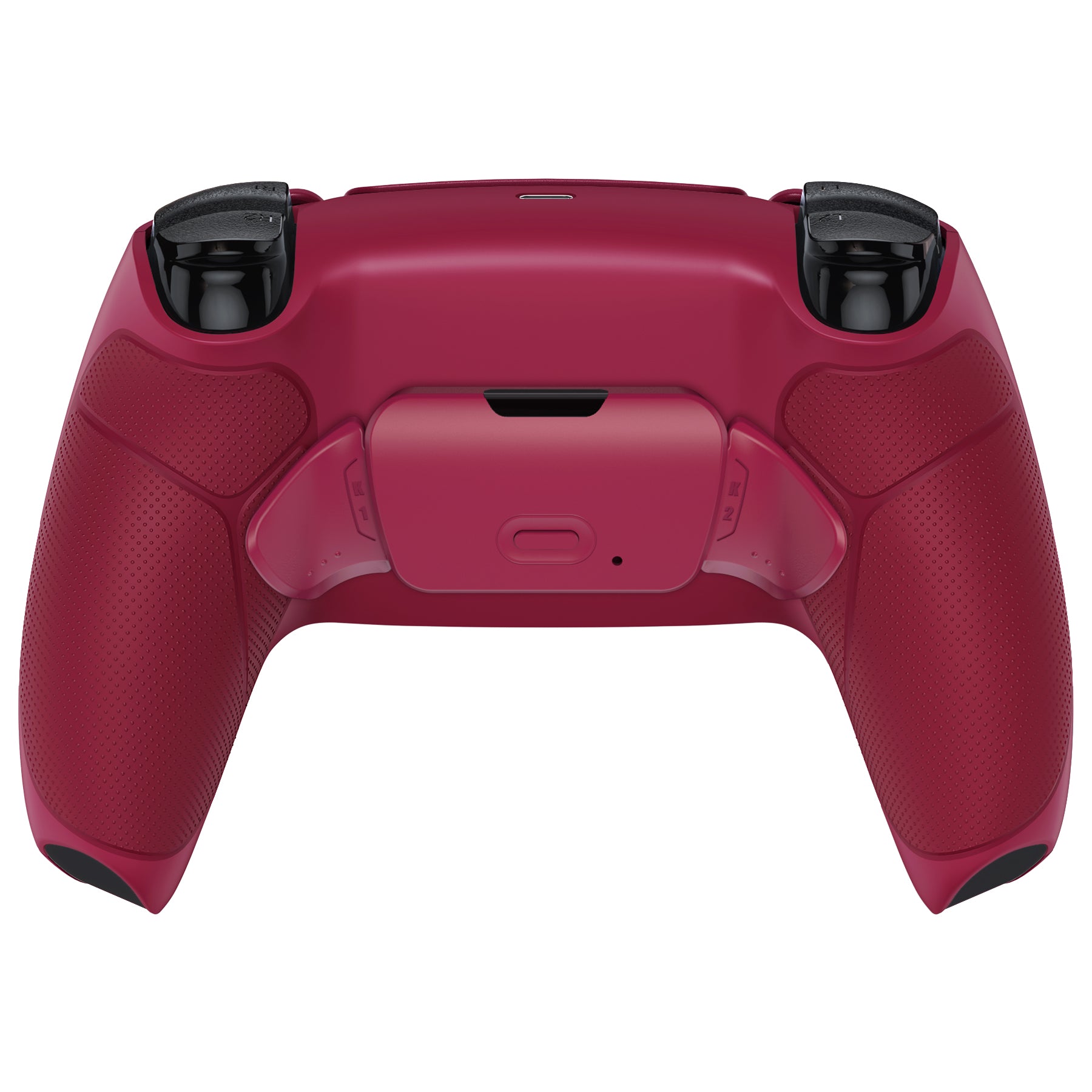 eXtremeRate Retail Cosmic Red Rubberized Grip Back Paddles Remappable Rise Remap Kit with Upgrade Board & Redesigned Back Shell & Back Buttons Attachment for PS5 Controller BDM-010 & BDM-020 - XPFU6008