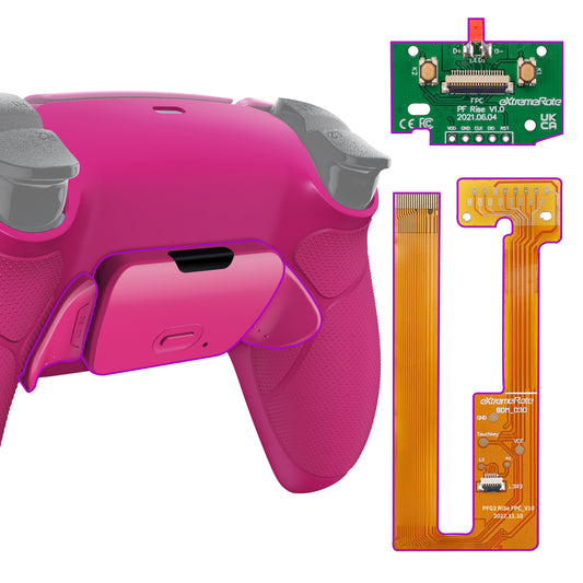 eXtremeRate Retail Nova Pink Rubberized Grip Remappable RISE Remap Kit for PS5 Controller BDM-030, Upgrade Board & Redesigned Nova Pink Back Shell & Back Buttons for PS5 Controller - Controller NOT Included - XPFU6009G3