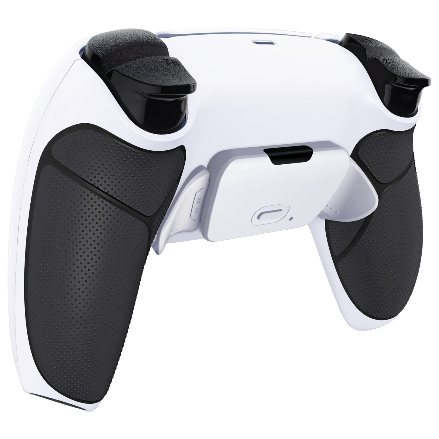 eXtremeRate Retail White Black Rubberized Grip Remappable RISE Remap Kit for PS5 Controller BDM-030, Upgrade Board & Redesigned Back Shell & White Buttons for PS5 Controller - Controller NOT Included - XPFU6011G3