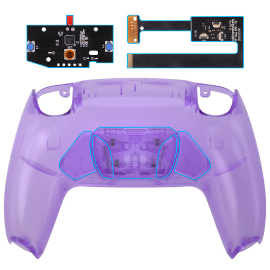 eXtremeRate Retail Clear Atomic Purple Remappable RISE 4.0 Remap Kit for ps5 Controller BDM 010 & BDM 020, Upgrade Board & Redesigned Back Shell & 4 Back Buttons for ps5 Controller - Controller NOT Included - YPFM5002