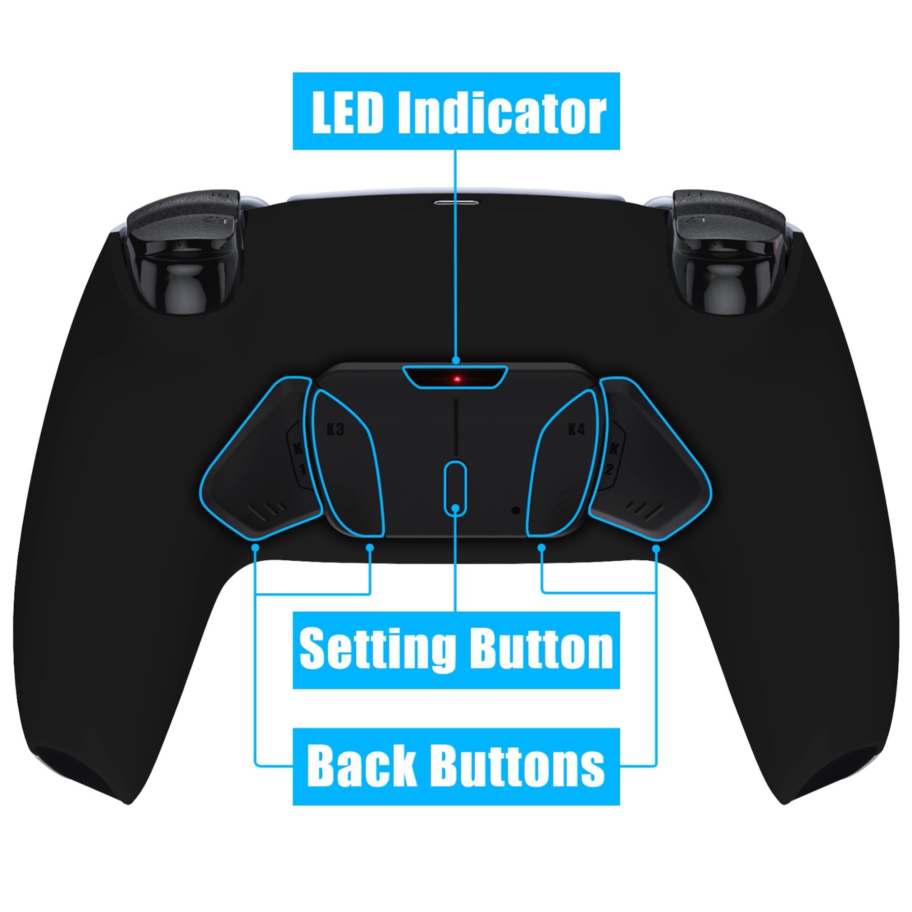 eXtremeRate Black Remappable RISE4 Remap Kit for PS5 Controller