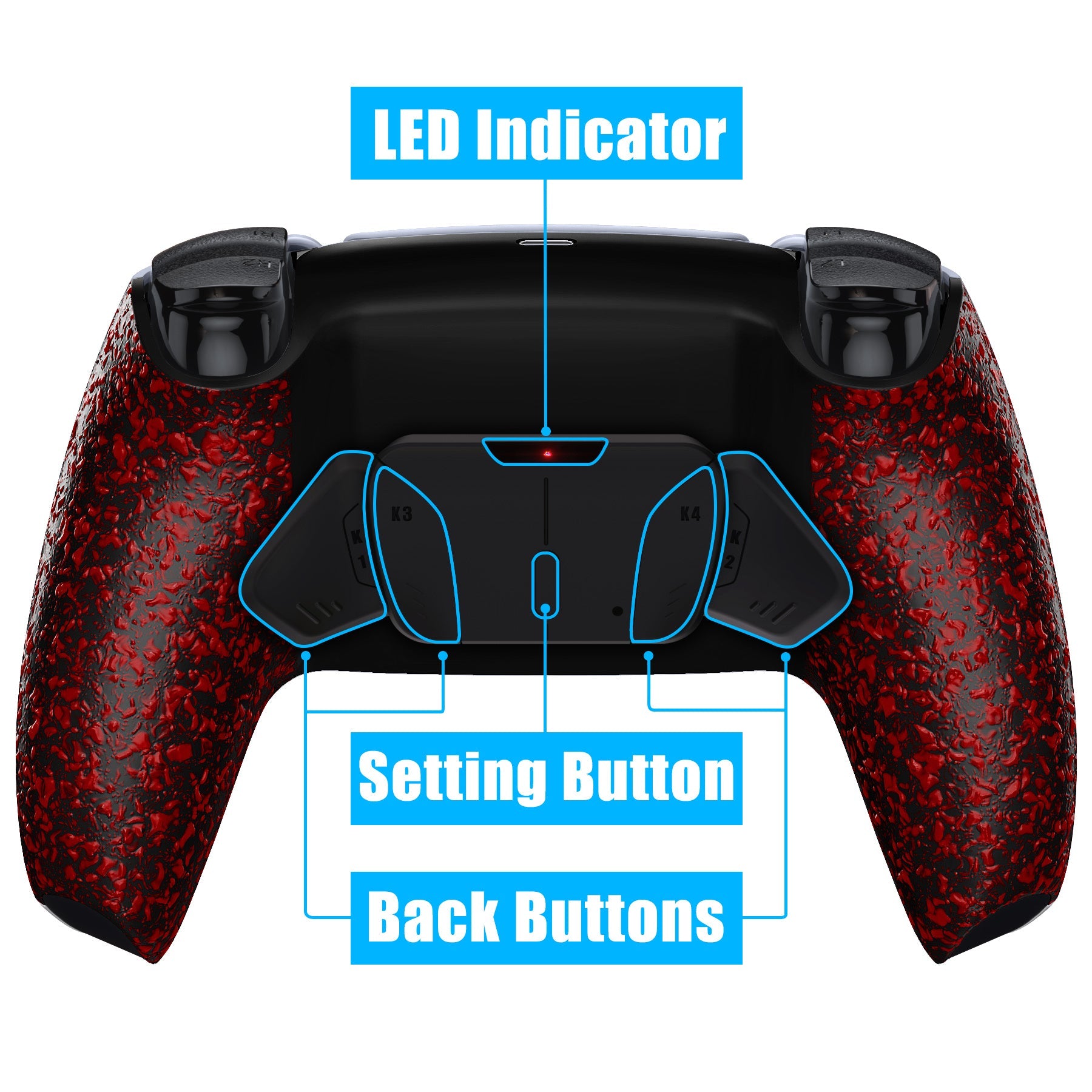 eXtremeRate Remappable RISE4 Remap Kit for PS5 Controller BDM-010/020 -  Textured Red