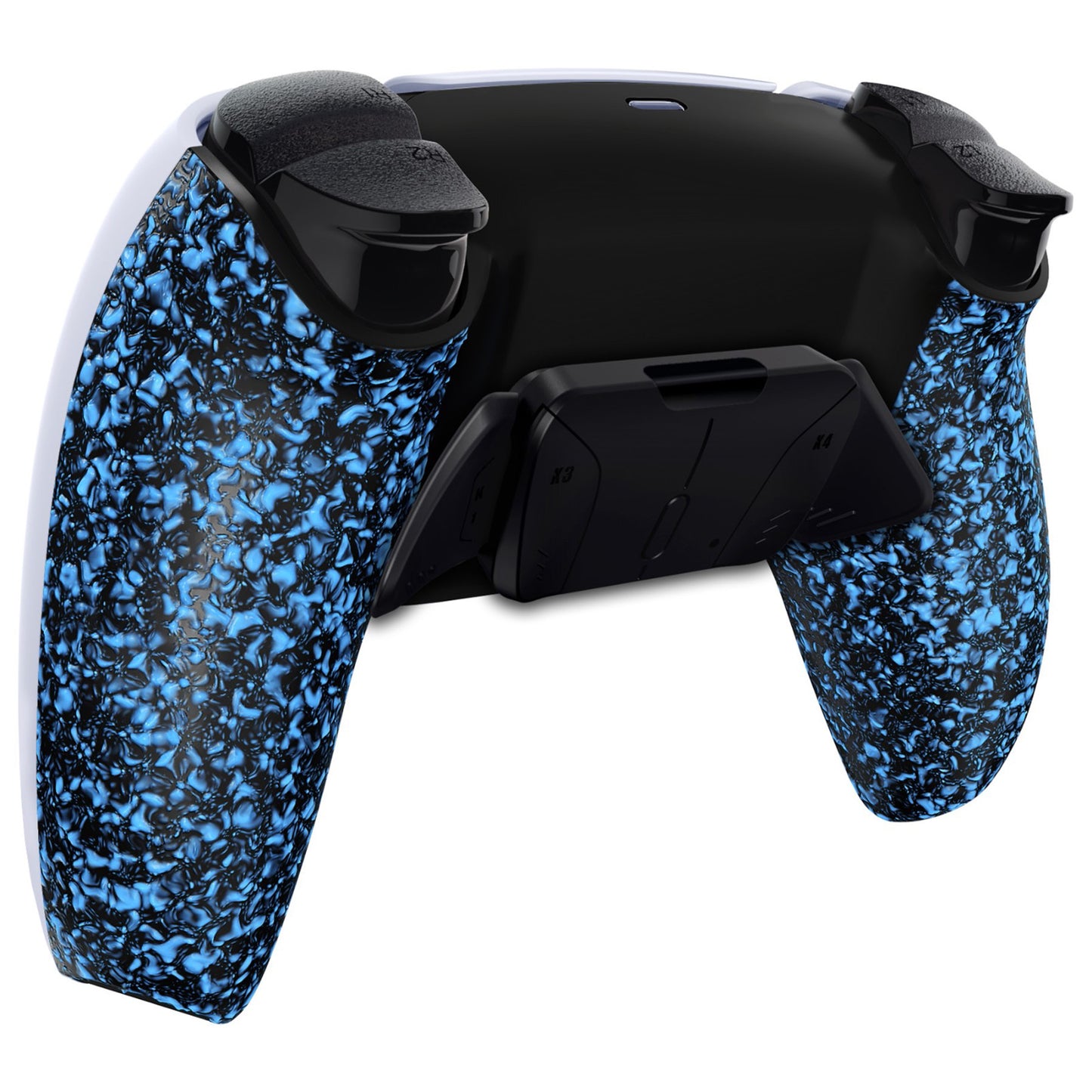 eXtremeRate Retail Textured Blue Remappable RISE4 Remap Kit for PS5 Controller BDM-030, Upgrade Board & Redesigned Back Shell & 4 Back Buttons for PS5 Controller - Controller NOT Included - YPFP3005G3
