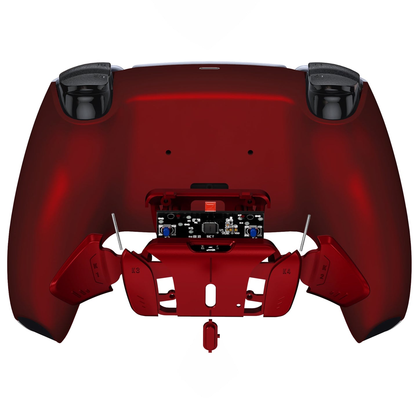 eXtremeRate Retail Scarlet Red Remappable RISE 4.0 Remap Kit for ps5 Controller BDM 010 & BDM 020, Upgrade Board & Redesigned Back Shell & 4 Back Buttons for ps5 Controller - Controller NOT Included - YPFP3007