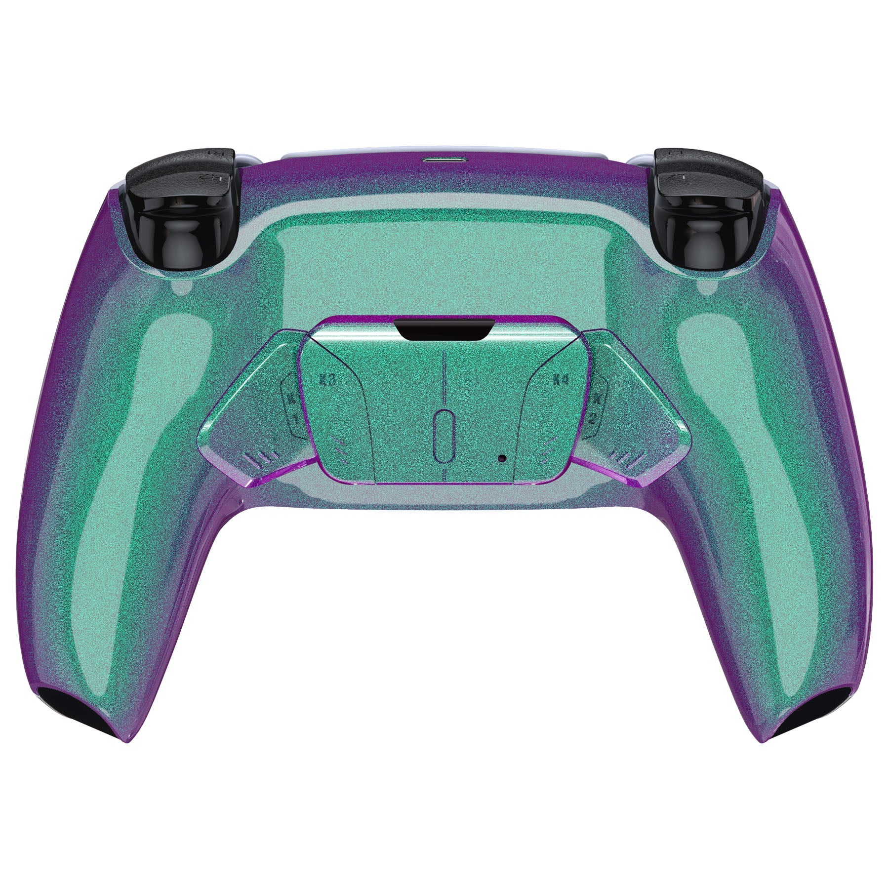 eXtremeRate Retail Chameleon Green Purple Remappable RISE 4.0 Remap Kit for ps5 Controller BDM 010 & BDM 020, Upgrade Board & Redesigned Back Shell & 4 Back Buttons for ps5 Controller - Controller NOT Included - YPFP3009