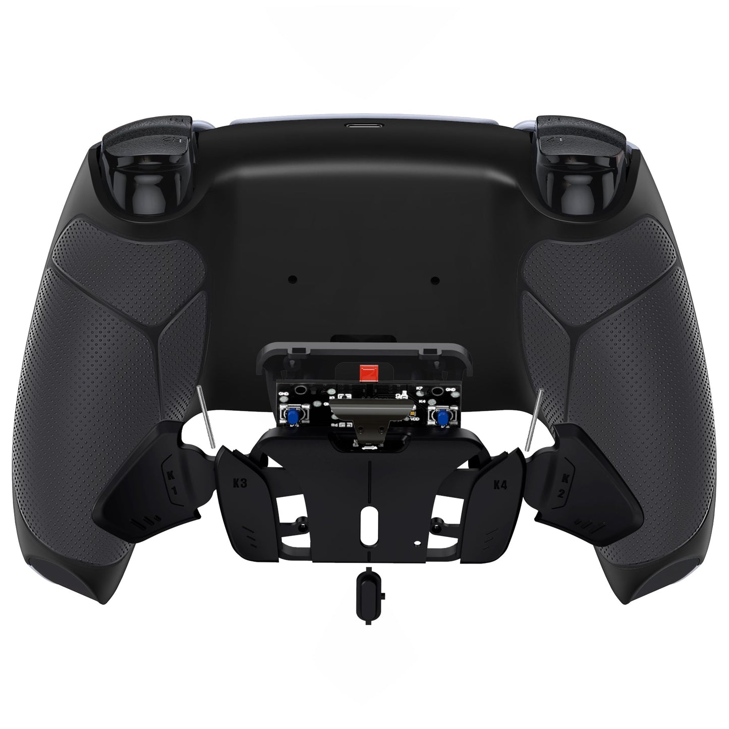 eXtremeRate Retail Black Rubberized Grip Remappable RISE 4.0 Remap Kit for ps5 Controller BDM 010 & BDM 020, Upgrade Board & Redesigned Back Shell & 4 Back Buttons for ps5 Controller - Controller NOT Included - YPFU6001