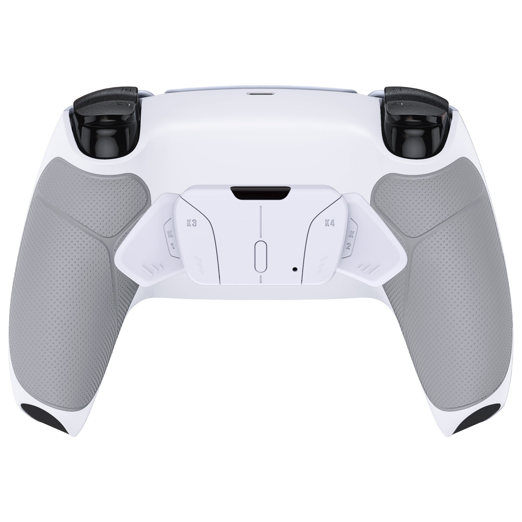 eXtremeRate Retail White Rubberized Grip Remappable RISE 4.0 Remap Kit for ps5 Controller BDM 010 & BDM 020, Upgrade Board & Redesigned Back Shell & 4 Back Buttons for ps5 Controller - Controller NOT Included - YPFU6002