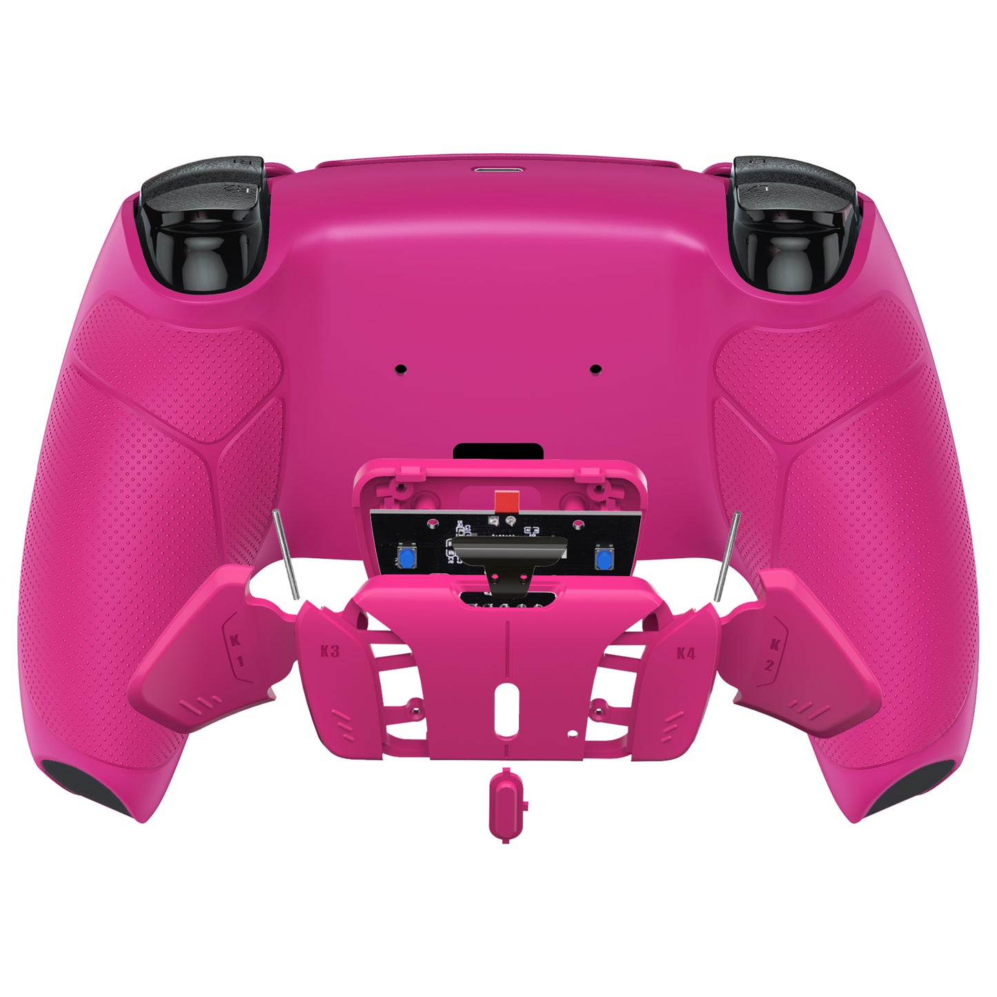 eXtremeRate Retail Nova Pink Rubberized Grip Remappable RISE4 Remap Kit for PS5 Controller BDM-030, Upgrade Board & Redesigned Nova Pink Back Shell & 4 Back Buttons for PS5 Controller - Controller NOT Included - YPFU6009G3