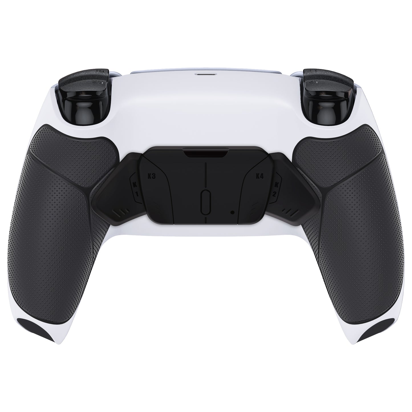 eXtremeRate Retail White Black Rubberized Grip Remappable RISE 4.0 Remap Kit for PS5 Controller BDM 010 & BDM 020, Upgrade Board & Redesigned Back Shell & 4 Black Back Buttons for PS5 Controller - Controller NOT Included - YPFU6010