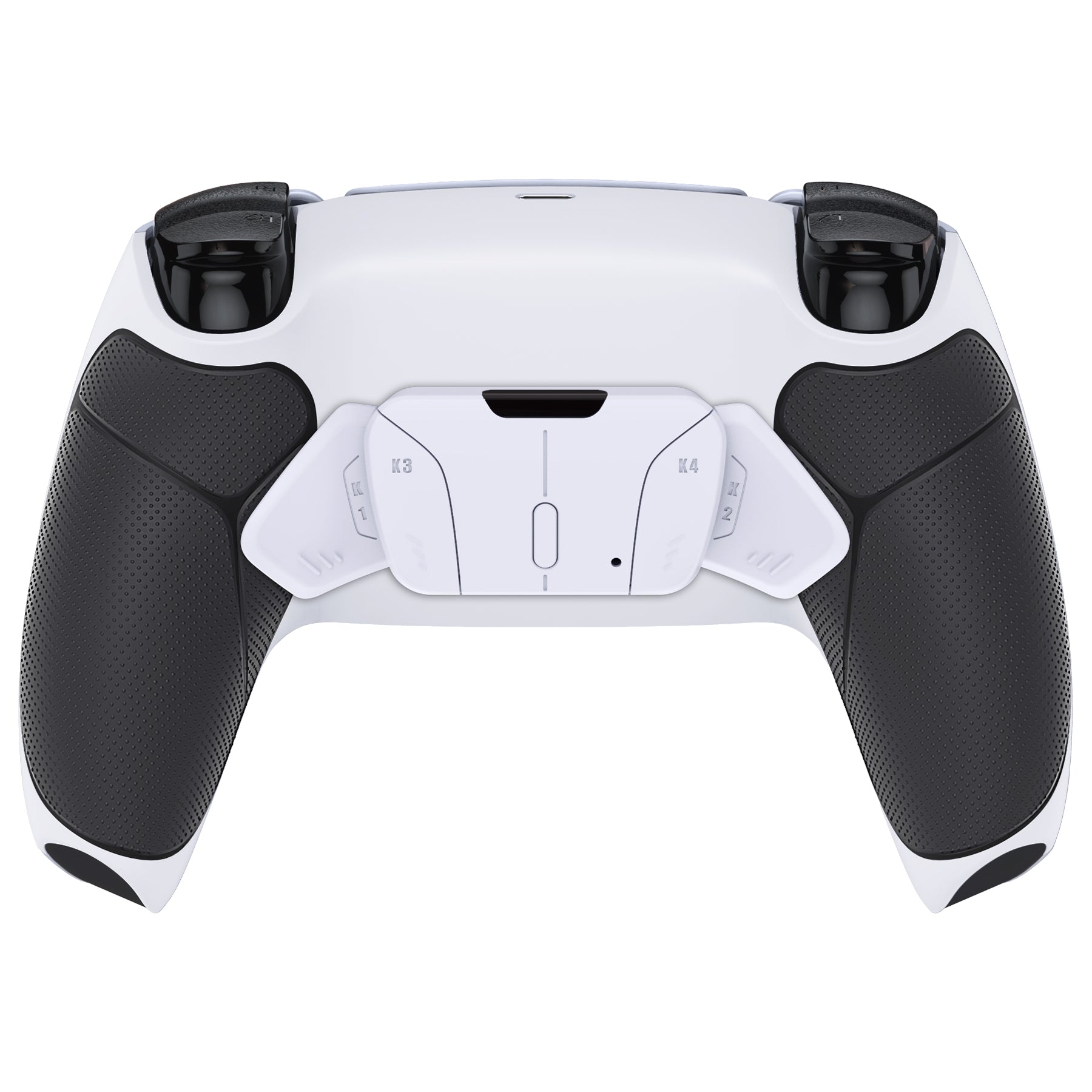 eXtremeRate Retail White Black Rubberized Grip Remappable RISE 4.0 Remap Kit for PS5 Controller BDM 010 & BDM 020, Upgrade Board & Redesigned Back Shell & 4 White Back Buttons for PS5 Controller - Controller NOT Included - YPFU6011