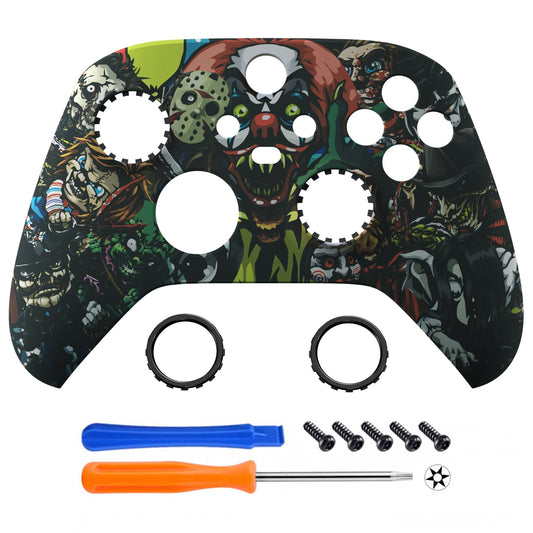 eXtremeRate Retail Scary Party ASR Version Front Housing Shell with Accent Rings for Xbox Series X/S Controller, Custom Soft Touch Cover Faceplate for Xbox Core Controller Model 1914 - Controller NOT Included - YX3T104