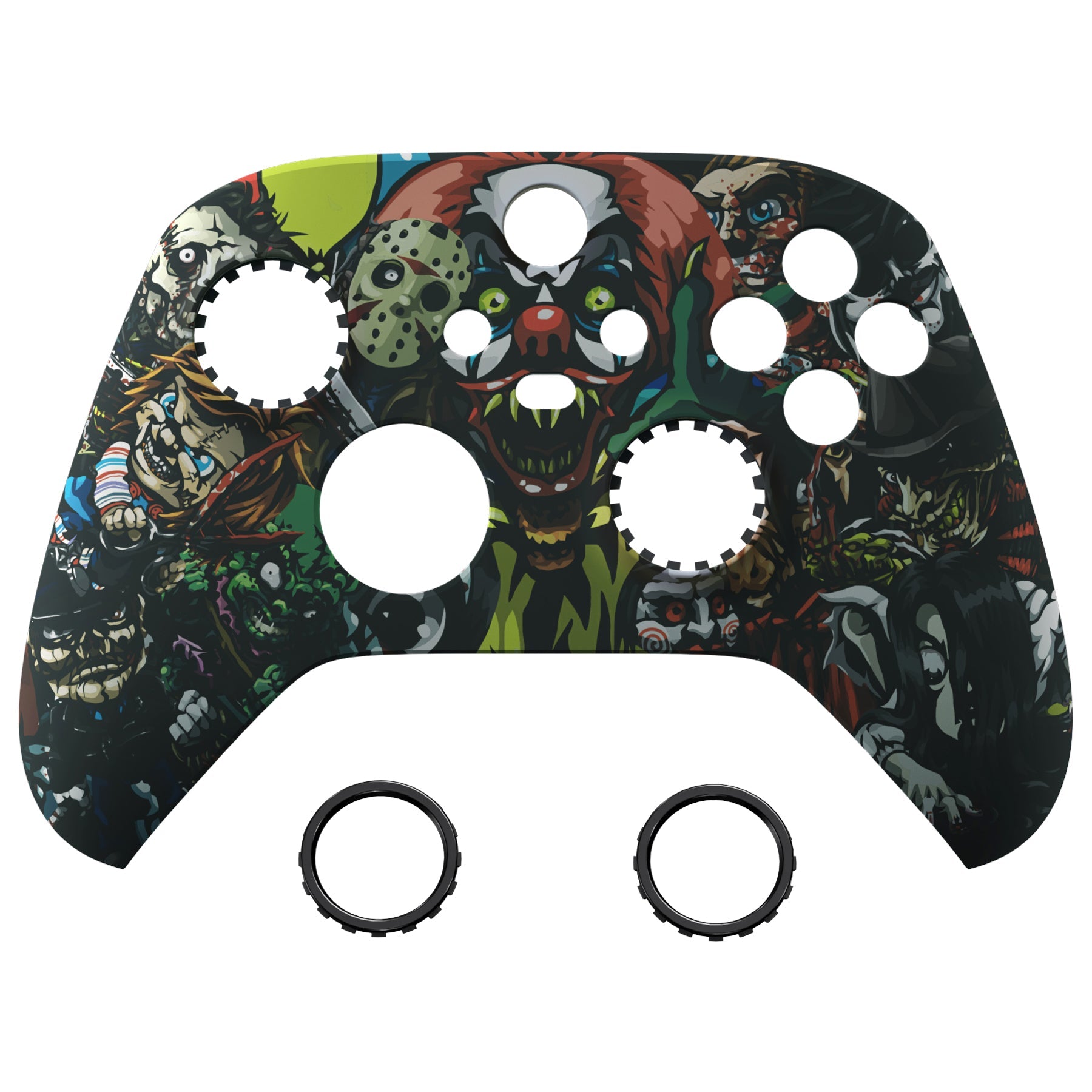 eXtremeRate Retail Scary Party ASR Version Front Housing Shell with Accent Rings for Xbox Series X/S Controller, Custom Soft Touch Cover Faceplate for Xbox Core Controller Model 1914 - Controller NOT Included - YX3T104