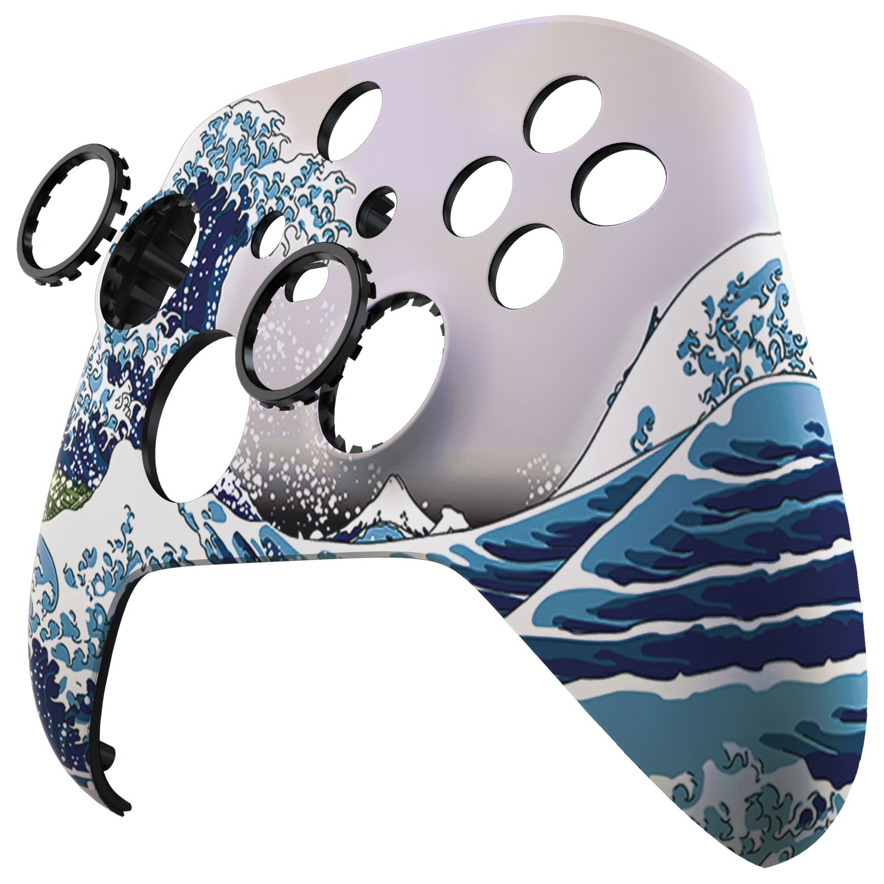 eXtremeRate ASR Version Front Housing Shell with Accent Rings for Xbox  Series X/S Controller & Xbox Core Controller - The Great Wave