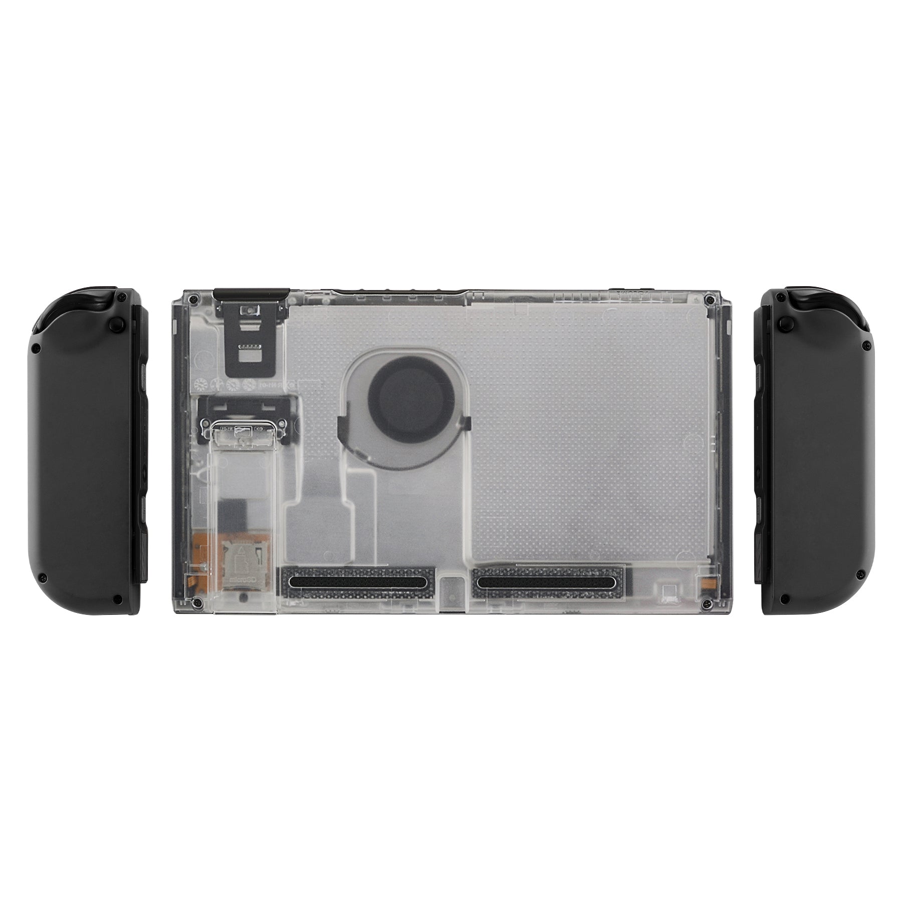 eXtremeRate Retail Transparent Clear Console Back Plate DIY Replacement Housing Shell Case for Nintendo Switch Console with Kickstand - JoyCon Shell NOT Included - ZM501