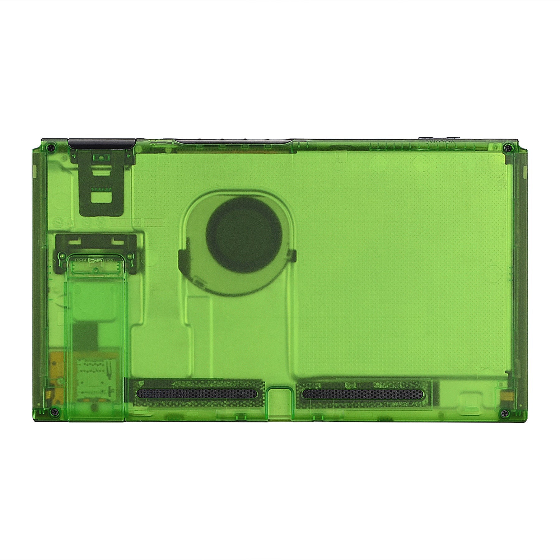 eXtremeRate Retail Transparent Clear Green Console Back Plate DIY Replacement Housing Shell Case for Nintendo Switch Console with Kickstand - JoyCon Shell NOT Included - ZM503
