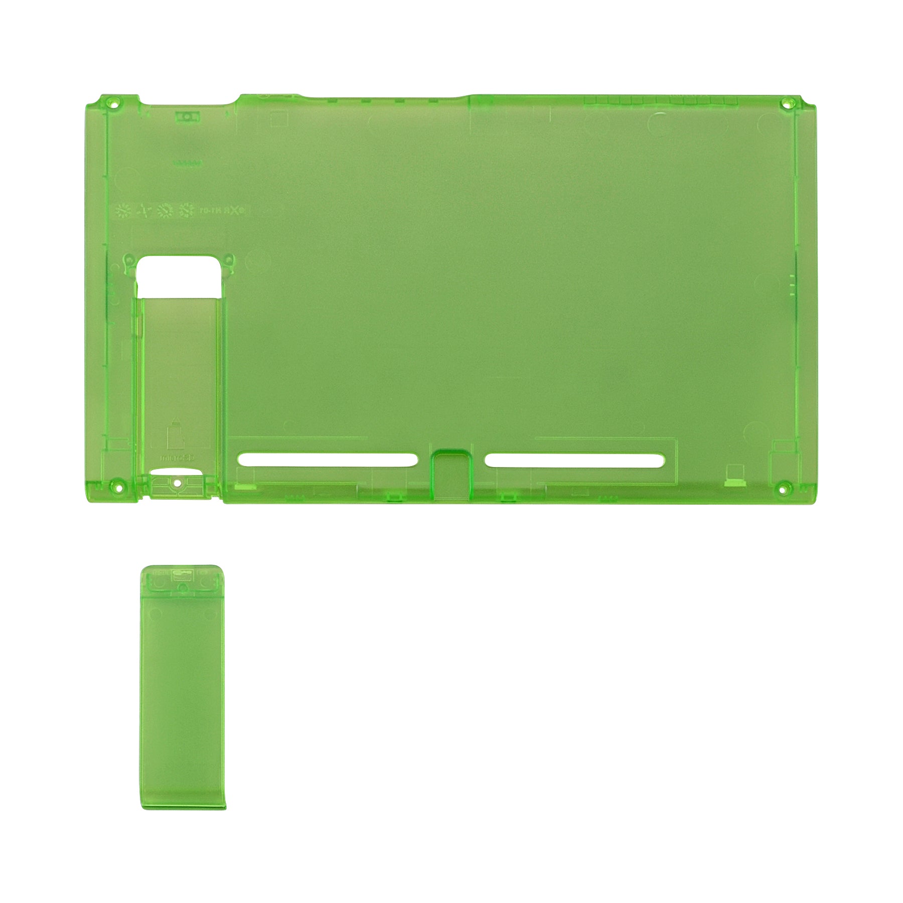 eXtremeRate Retail Transparent Clear Green Console Back Plate DIY Replacement Housing Shell Case for Nintendo Switch Console with Kickstand - JoyCon Shell NOT Included - ZM503