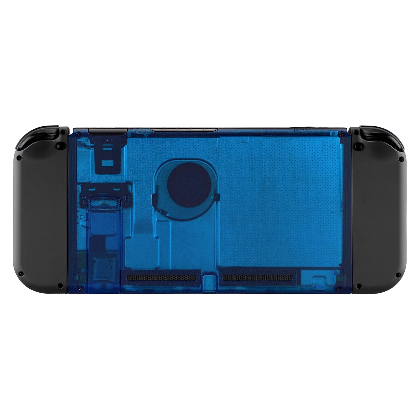 eXtremeRate Retail Transparent Clear Blue Console Back Plate DIY Replacement Housing Shell Case for Nintendo Switch Console with Kickstand - JoyCon Shell NOT Included - ZM504