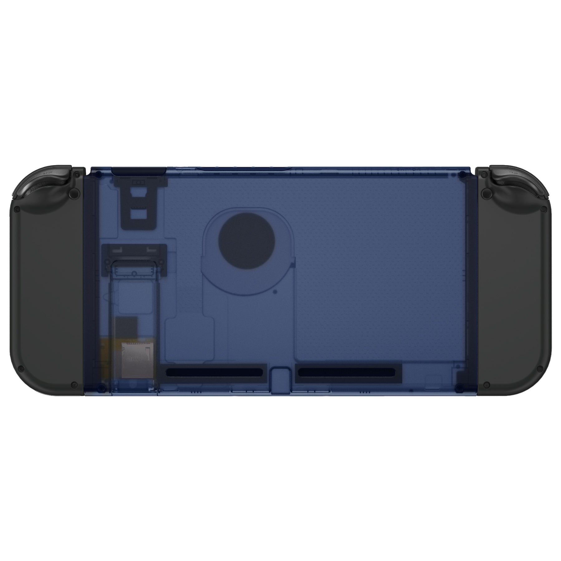 eXtremeRate Retail Clear Deep Ocean Blue Console Back Plate DIY Replacement Housing Shell Case for NS Switch Console with Kickstand - JoyCon Shell NOT Included - ZM512