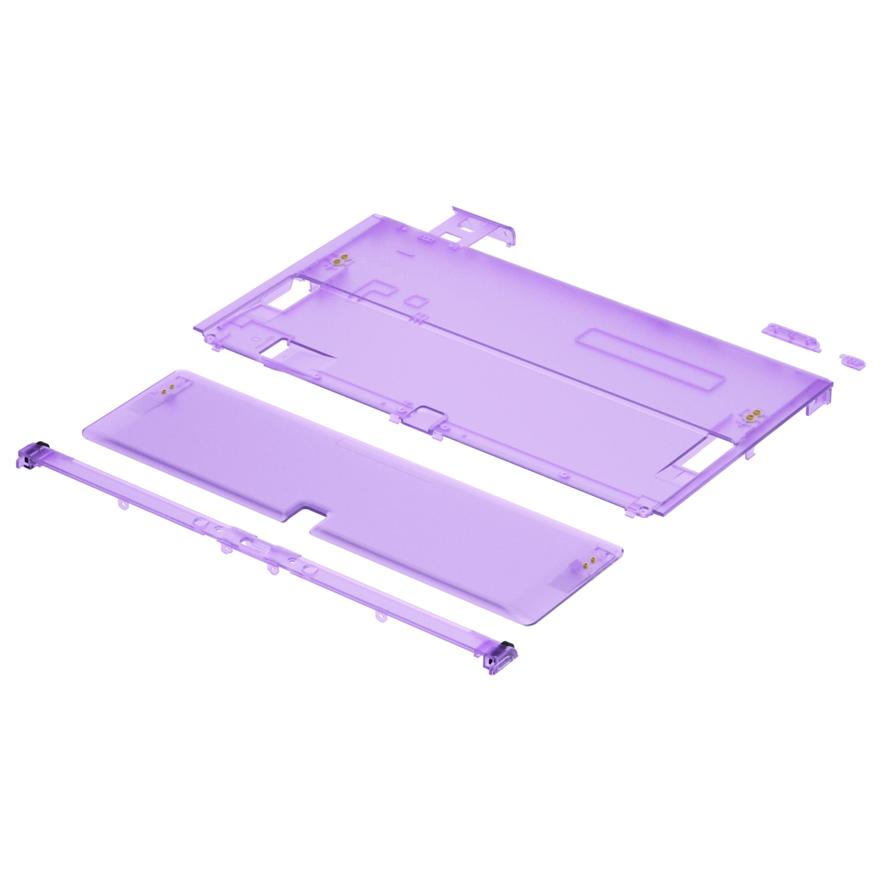 eXtremeRate Retail Clear Atomic Purple Console Back Plate DIY Replacement Housing Shell Case with Kickstand for Nintendo Switch OLED – Console and Joycon NOT Included - ZNSOM5002