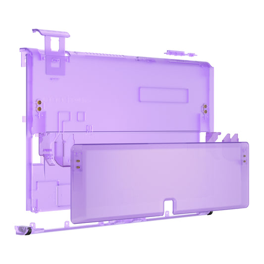 eXtremeRate Retail Clear Atomic Purple Console Back Plate DIY Replacement Housing Shell Case with Kickstand for Nintendo Switch OLED – Console and Joycon NOT Included - ZNSOM5002