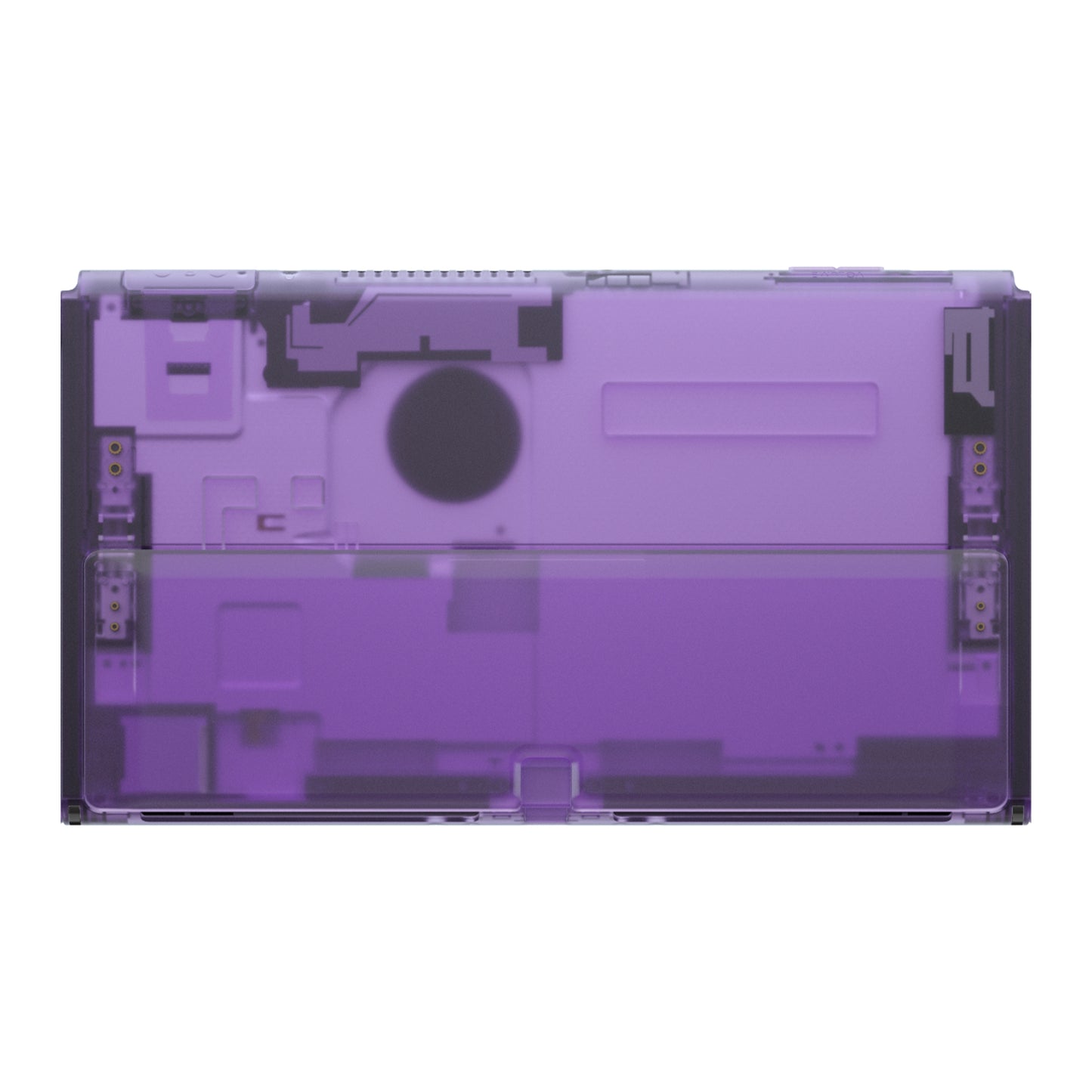 eXtremeRate Retail Clear Atomic Purple Console Back Plate DIY Replacement Housing Shell Case with Kickstand for Nintendo Switch OLED – Console and Joycon NOT Included - ZNSOM5002